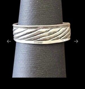 Vintage Sterling Silver Cuff Ring Size 4.5 Marked .